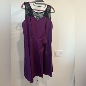 Chic Purple Lace Mini Dress